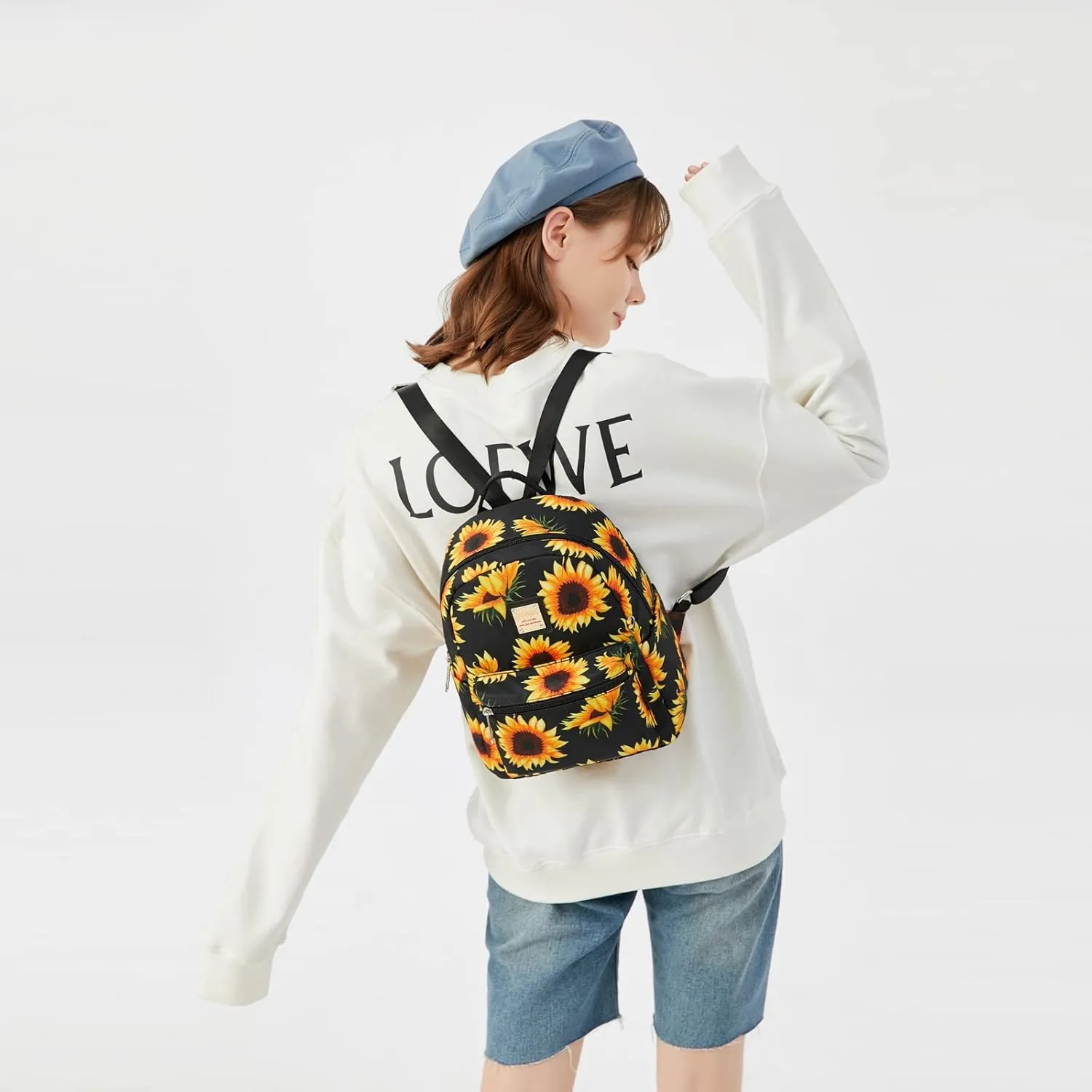 Cusangel Small Backpack Purse for Women, Mini Backpack Purse for Women Girls, Sunflower Backpack for Birthday Day Mothers Day Gifts etc,Fashion Ladies Shoulder Bag with Water Bottle Pockets