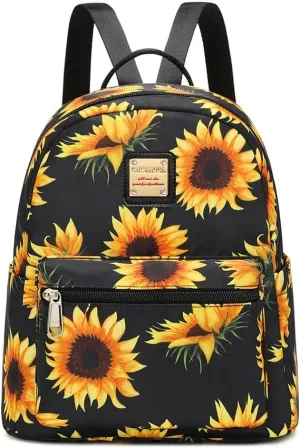 Cusangel Small Backpack Purse for Women, Mini Backpack Purse for Women Girls, Sunflower Backpack for Birthday Day Mothers Day Gifts etc,Fashion Ladies Shoulder Bag with Water Bottle Pockets
