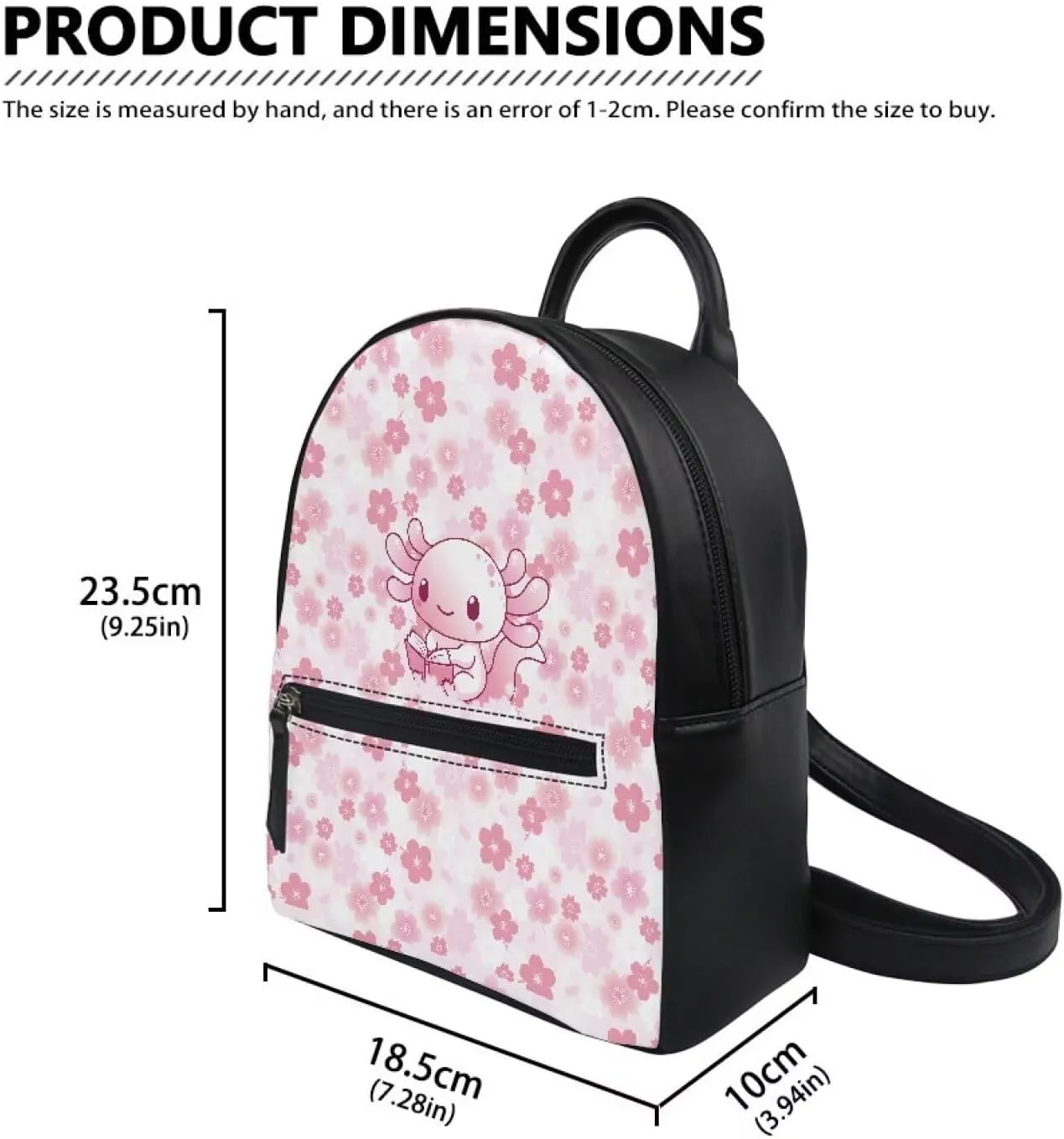 Custom Kawaii Mini Backpack Purse For Women Teen Girls Cute Mini Backpacks PU Leather Zipper Closure Handbag Tote Small Travel Shopping Bag Book Salamander Print