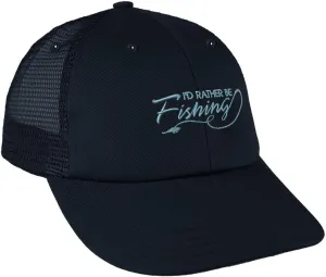 Custom Trucker Hat Baseball Cap I'd Rather Be Fishing Blue Embroidery Cotton
