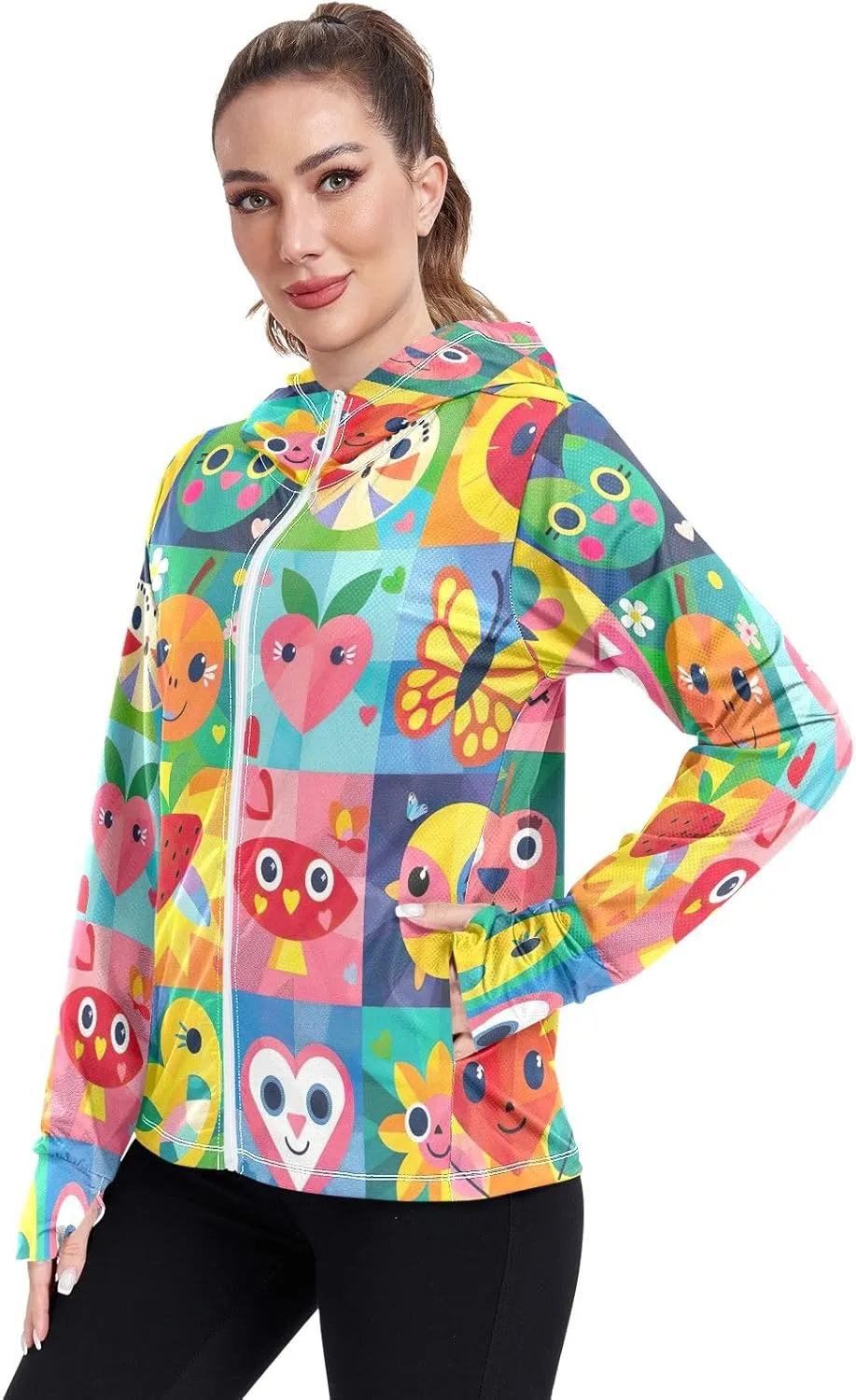 Cute Smiling Starfish Upf Shirt Women, Upf 50  Women's Hiking Clothing, Womens Athletic Long Sleeve Shirts S-XXL