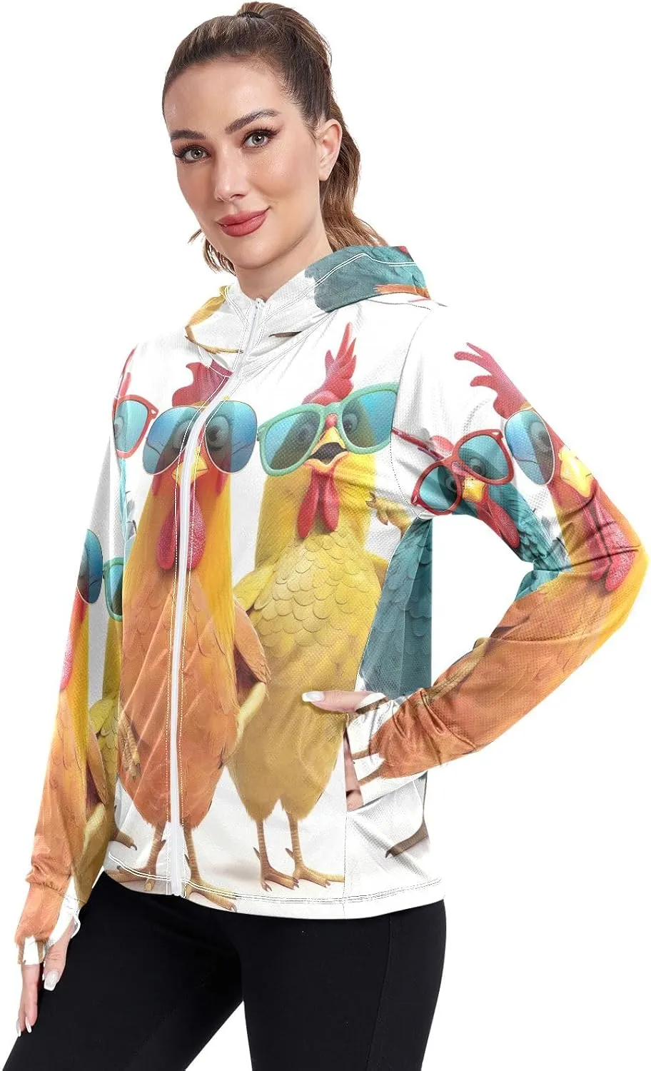Cute Smiling Starfish Upf Shirt Women, Upf 50  Women's Hiking Clothing, Womens Athletic Long Sleeve Shirts S-XXL