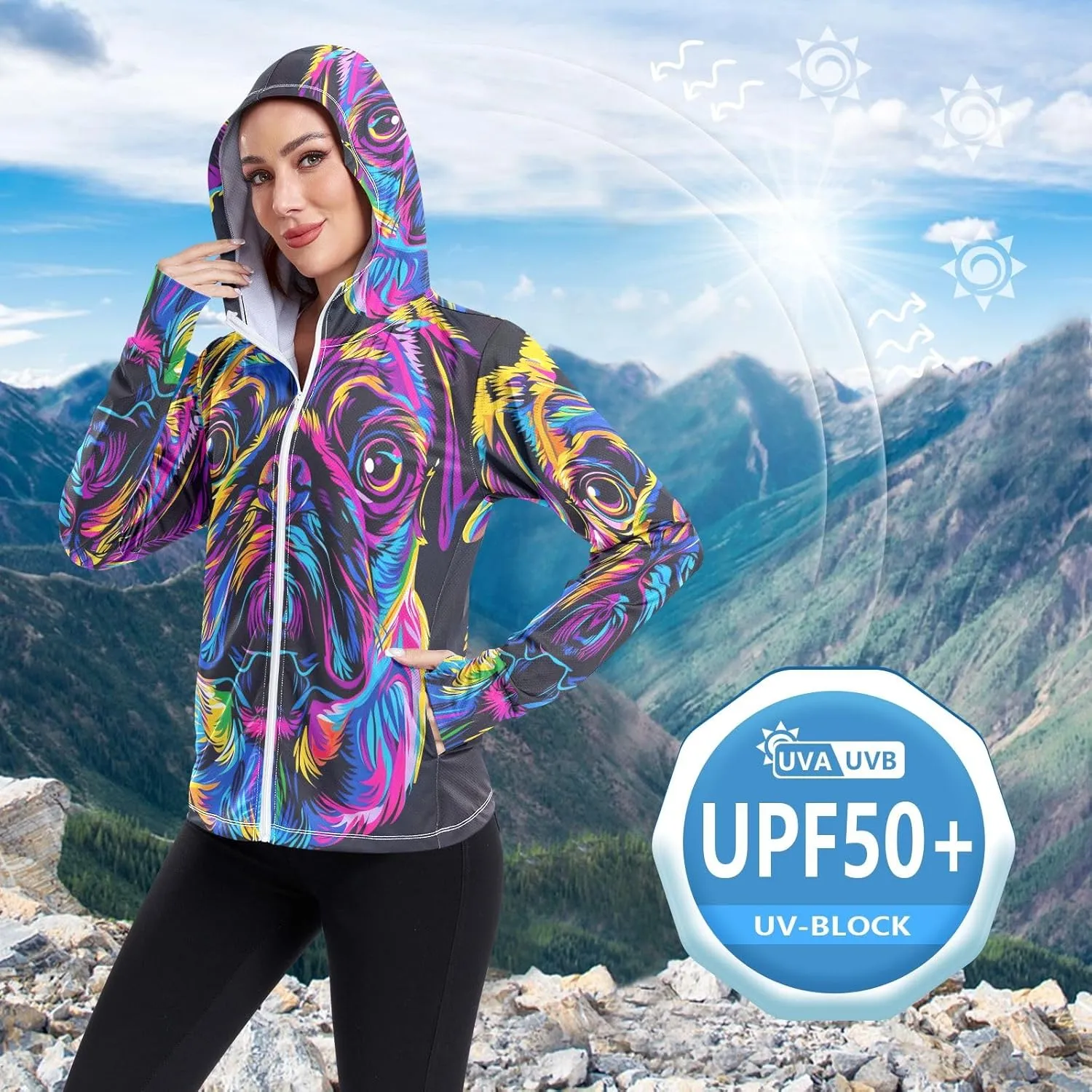 Cute Smiling Starfish Upf Shirt Women, Upf 50  Women's Hiking Clothing, Womens Athletic Long Sleeve Shirts S-XXL