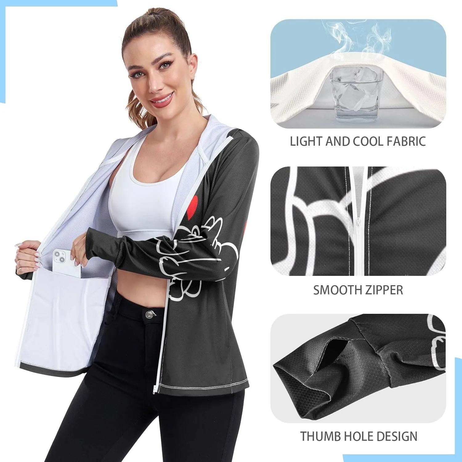 Cute Smiling Starfish Upf Shirt Women, Upf 50  Women's Hiking Clothing, Womens Athletic Long Sleeve Shirts S-XXL