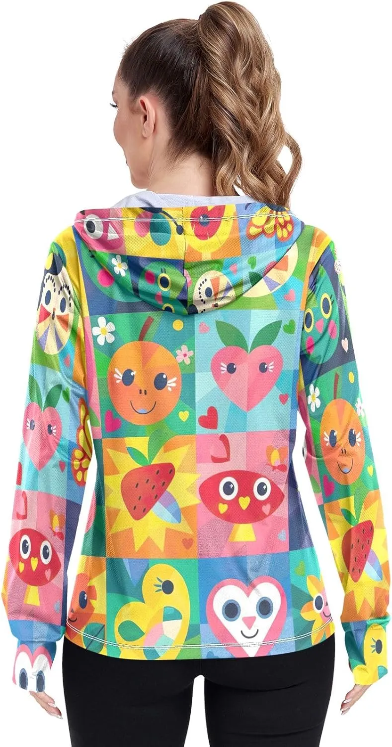Cute Smiling Starfish Upf Shirt Women, Upf 50  Women's Hiking Clothing, Womens Athletic Long Sleeve Shirts S-XXL