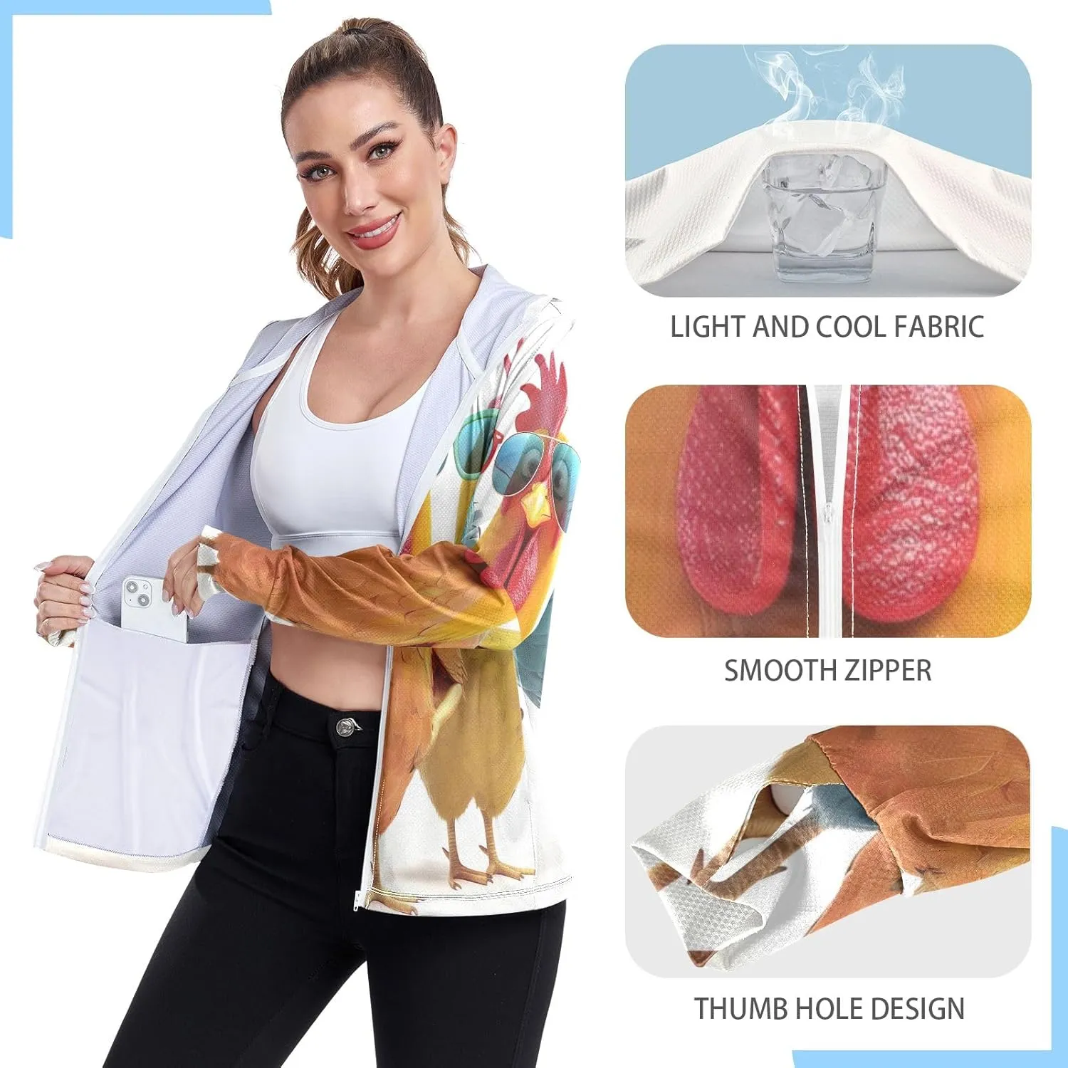 Cute Smiling Starfish Upf Shirt Women, Upf 50  Women's Hiking Clothing, Womens Athletic Long Sleeve Shirts S-XXL