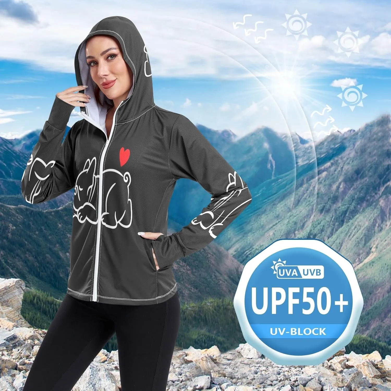 Cute Smiling Starfish Upf Shirt Women, Upf 50  Women's Hiking Clothing, Womens Athletic Long Sleeve Shirts S-XXL