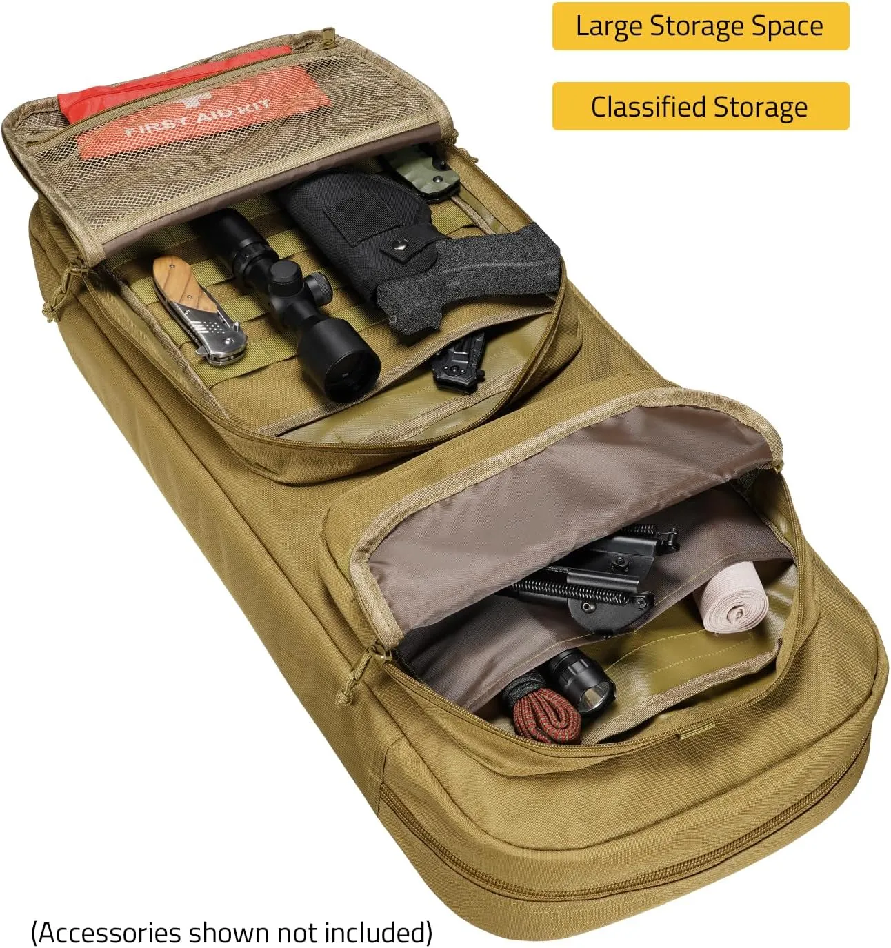 CVLIFE 30" 34" Soft Rifle Case Gun Backpack, Tactical Double Rifle Backpack Gun Bag Covert Bug Out Bag, with Lockable Zipper for Hunting Shooting