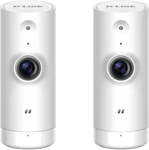 D-Link Dome Cameras HD Mini Indoor WiFi Security 2-Pack White- DCS-8000LH/2PK-US (Renewed)