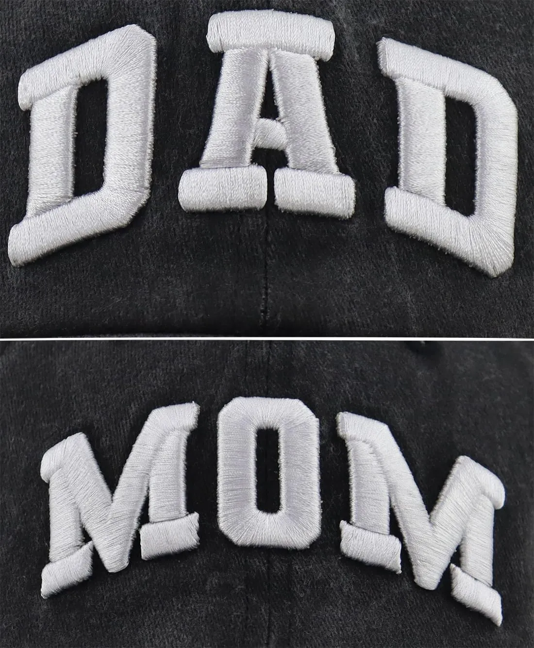 Dad and Mom Hats for Men Women, 3D Embroidered Adjustable Washed Cotton Fathers Mothers Day Birthday Baseball Caps