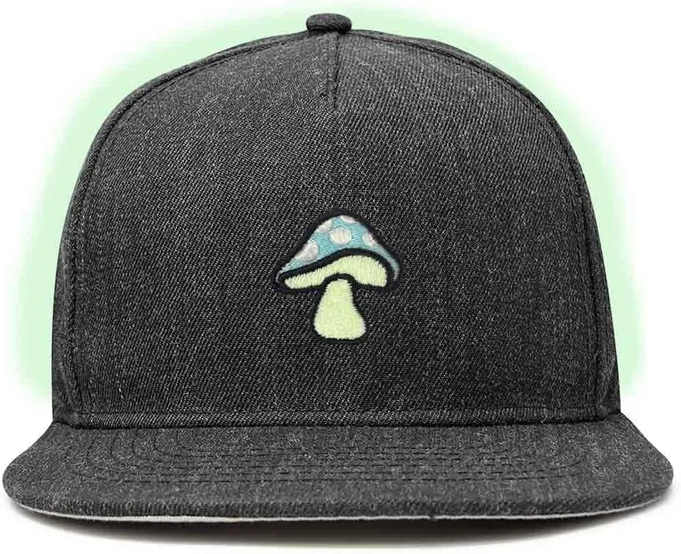 DALIX Mushroom Embroidered Glow in The Dark Hat Snapback Hat Baseball Cap Men