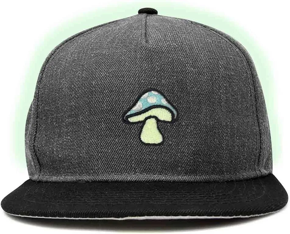 DALIX Mushroom Embroidered Glow in The Dark Hat Snapback Hat Baseball Cap Men