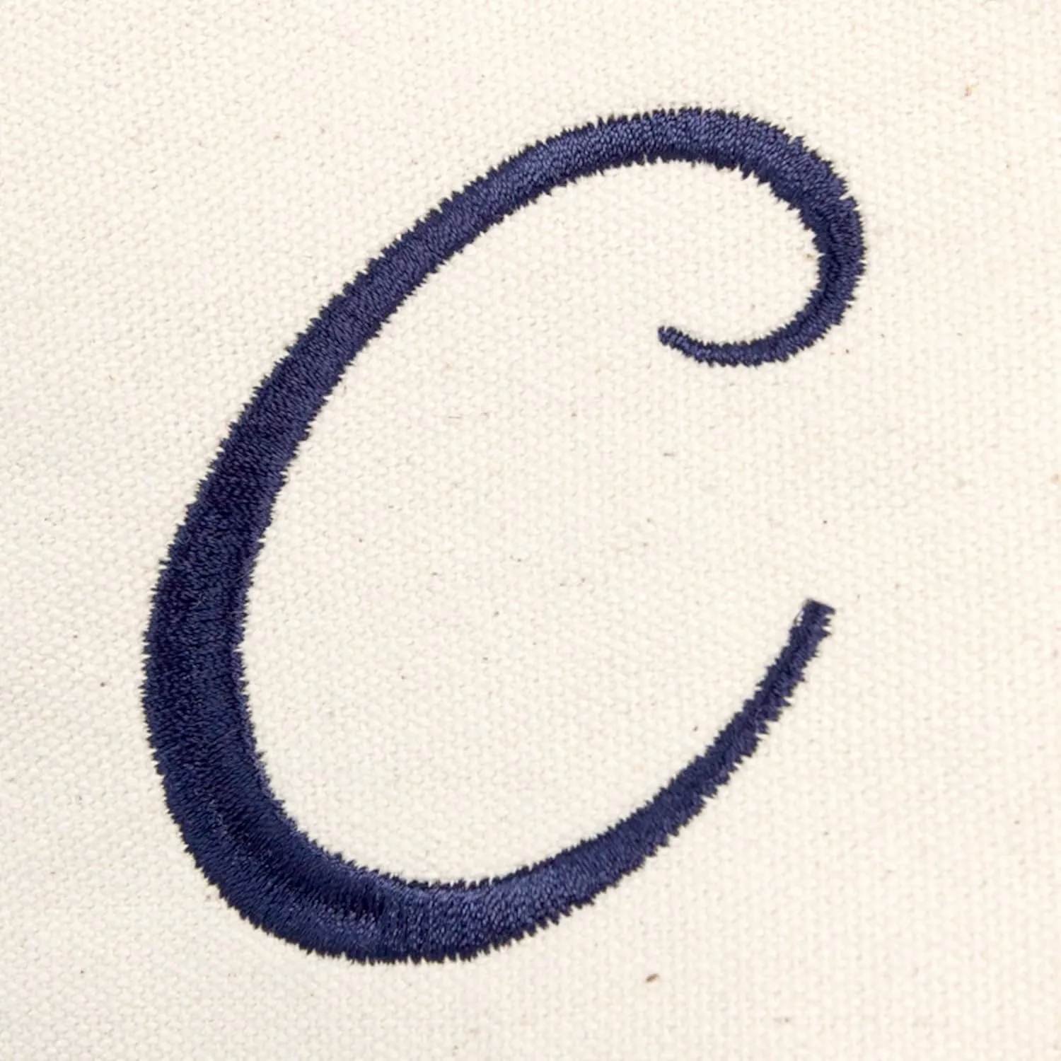 DALIX Personalized Tote Bag For Women Monogram Initial Open Top Navy Blue A-Z