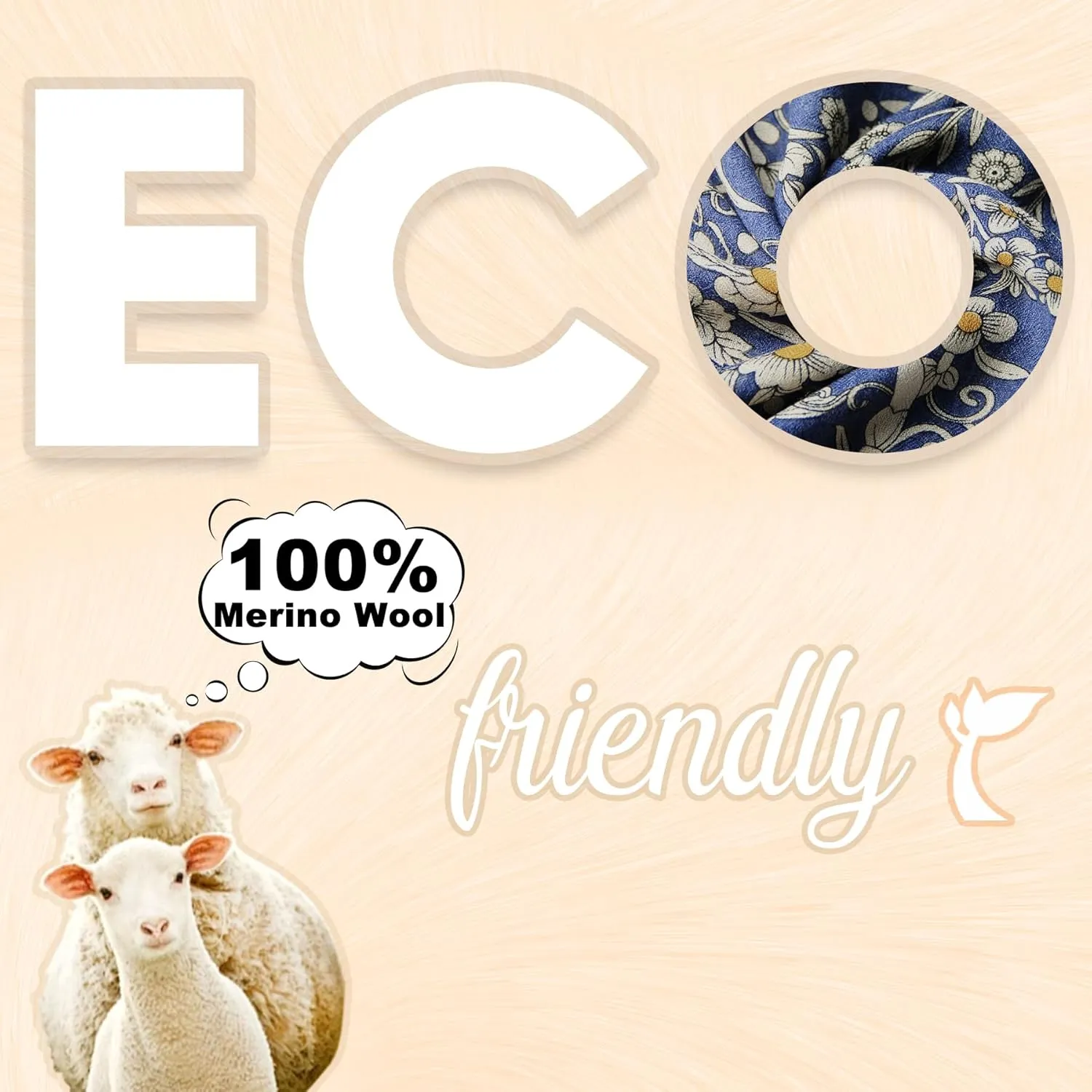 DANA XU 100% Merino Wool Extra Large Pashmina Blanket Travel Scarf Cashmere Wrap for Women Fall Winter Oversize Shawl Floral