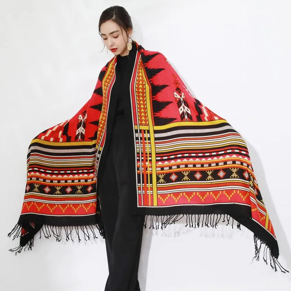 DANA XU Luxury 100% Pure Wool Oversized Extra Large Warm Floral Cashmere Pashmina Scarf Shawl And Wrap For Women Blanket Cape