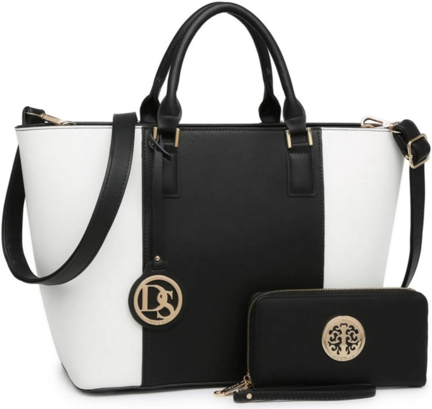 Dasein Satchel Purse Handbag for Women Large Shoulder Work Tote Bag With Matching Wallet