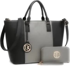 Dasein Satchel Purse Handbag for Women Large Shoulder Work Tote Bag With Matching Wallet