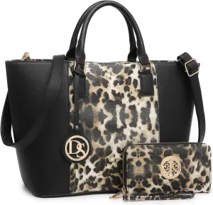 Dasein Satchel Purse Handbag for Women Large Shoulder Work Tote Bag With Matching Wallet