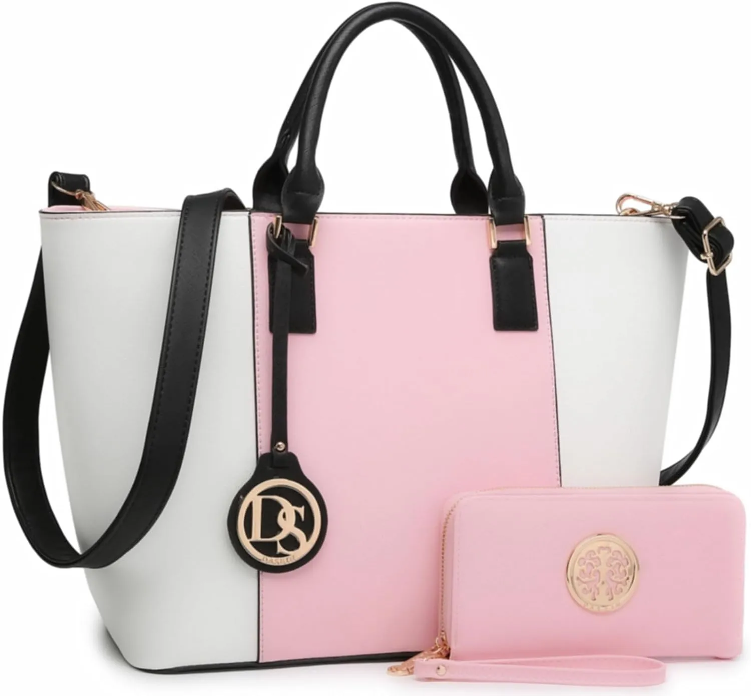 Dasein Satchel Purse Handbag for Women Large Shoulder Work Tote Bag With Matching Wallet