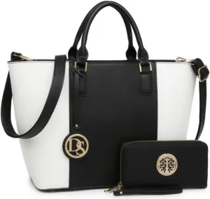 Dasein Satchel Purse Handbag for Women Large Shoulder Work Tote Bag With Matching Wallet