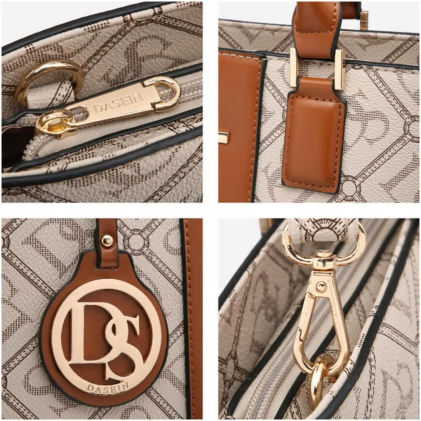 Dasein Women Satchel Purse Handbag Shoulder Bag Work Tote Bag with Matching Clutch