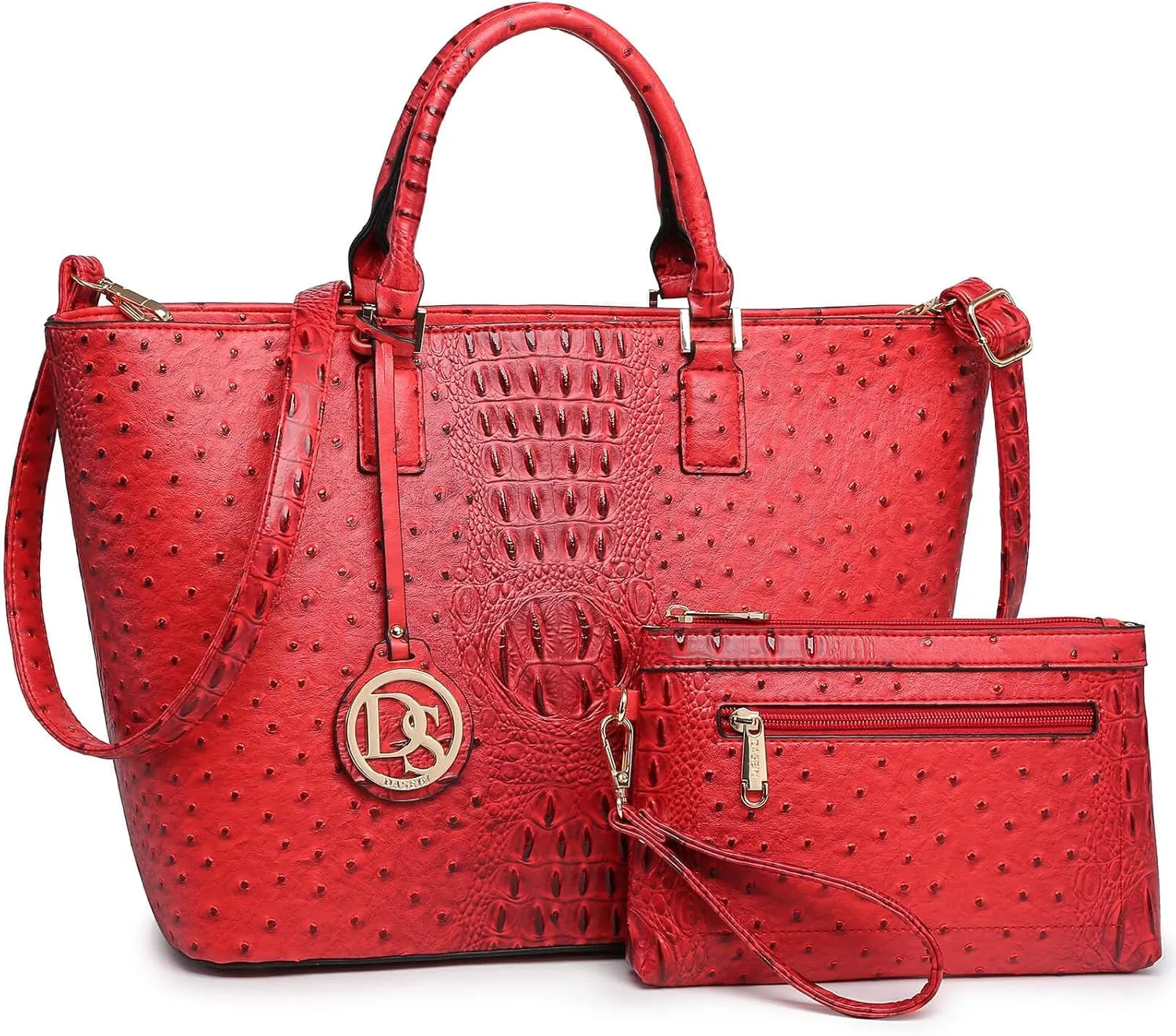 Dasein Women Satchel Purse Handbag Shoulder Bag Work Tote Bag with Matching Clutch