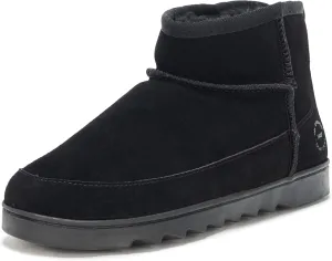 Dearfoams Women's Suede Indoor Outdoor Memory Foam Mini Ankle Gretchen Boots