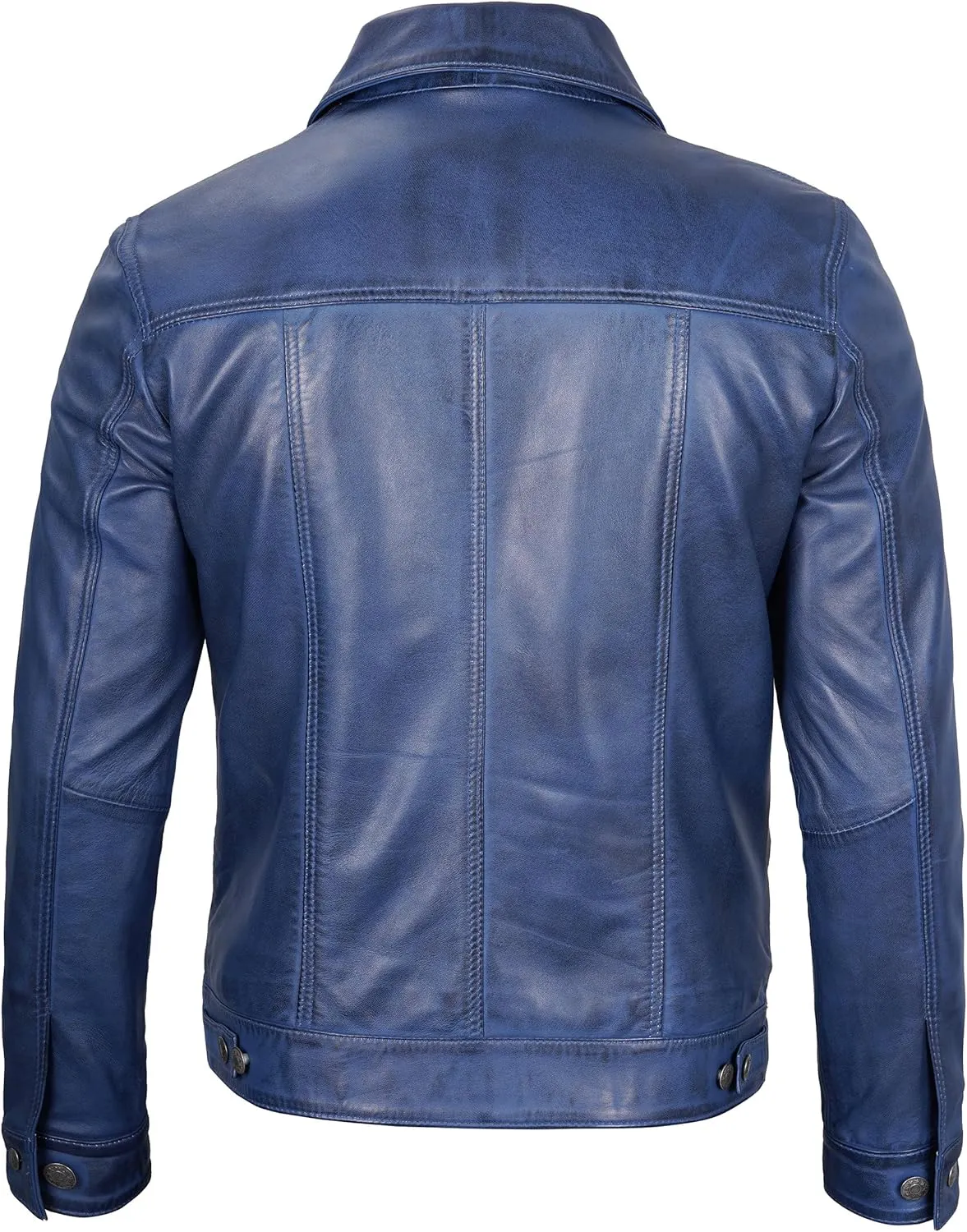 Decrum Leather Jacket For Men - Real Lambskin Vintage Trucker Mens Leather Jackets