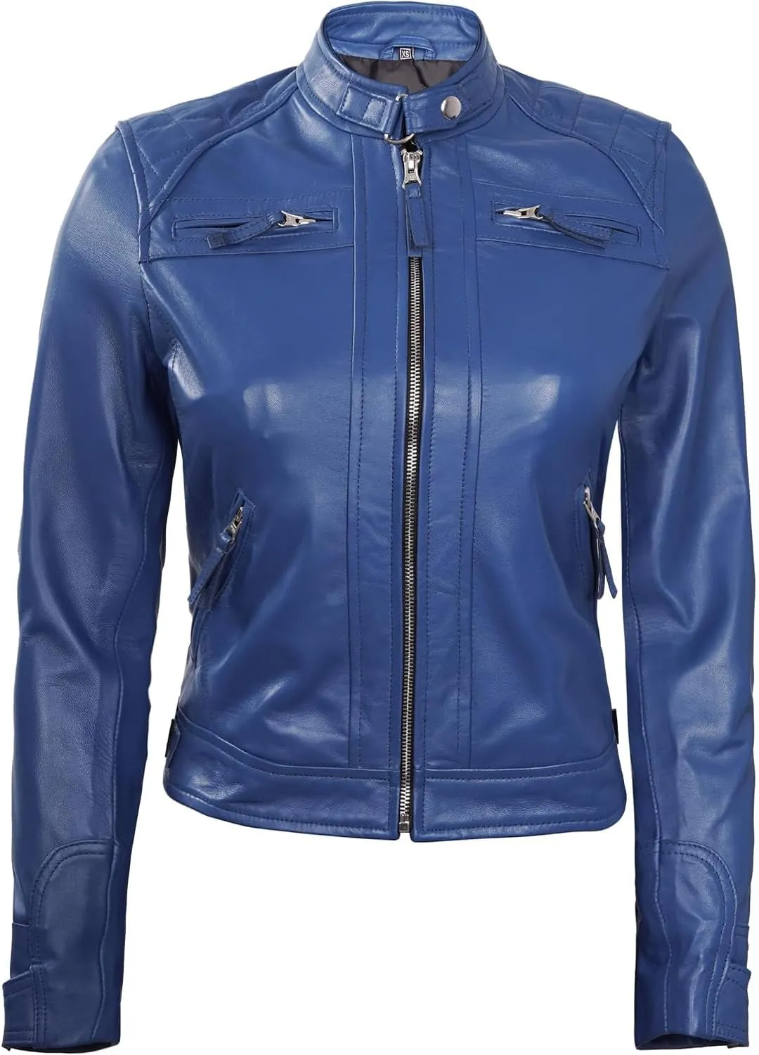 Decrum Real Womens Leather Jacket - Cafe Racer Style Leather Jackets for Women