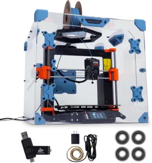 DELACK 3D Printer Enclosure Kit with LED Light | Made for Prusa MK4 & Prusa Mini | Compatible with IKEA Lack Table | Plexiglass Cover | Constant Temperature | Printed Parts Not Included