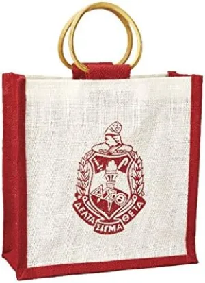 Delta Sigma Theta Mini Shield Jute Bag
