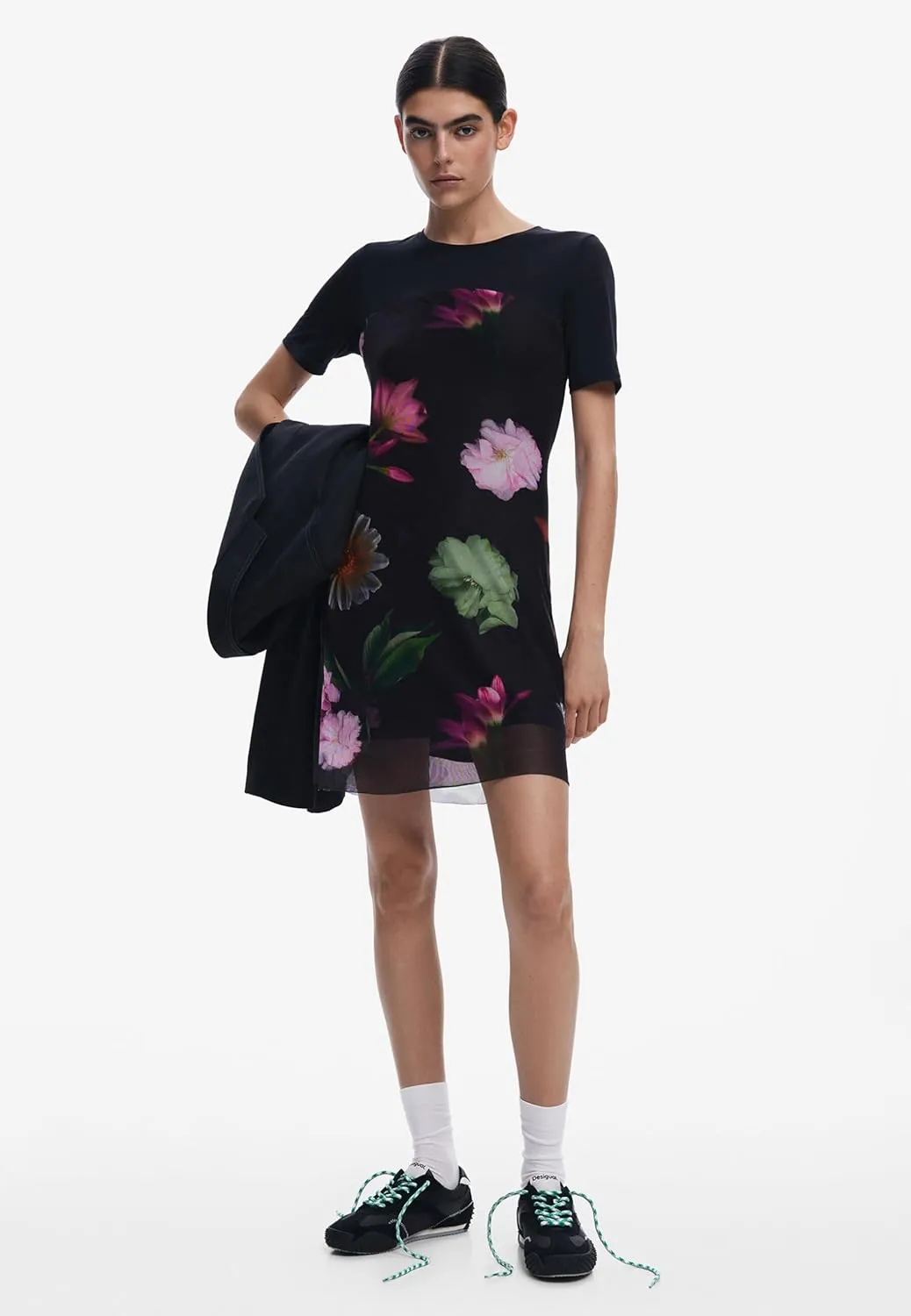 Desigual Women's Short Dress with Combined Flowers