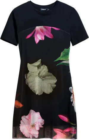 Desigual Women's Short Dress with Combined Flowers
