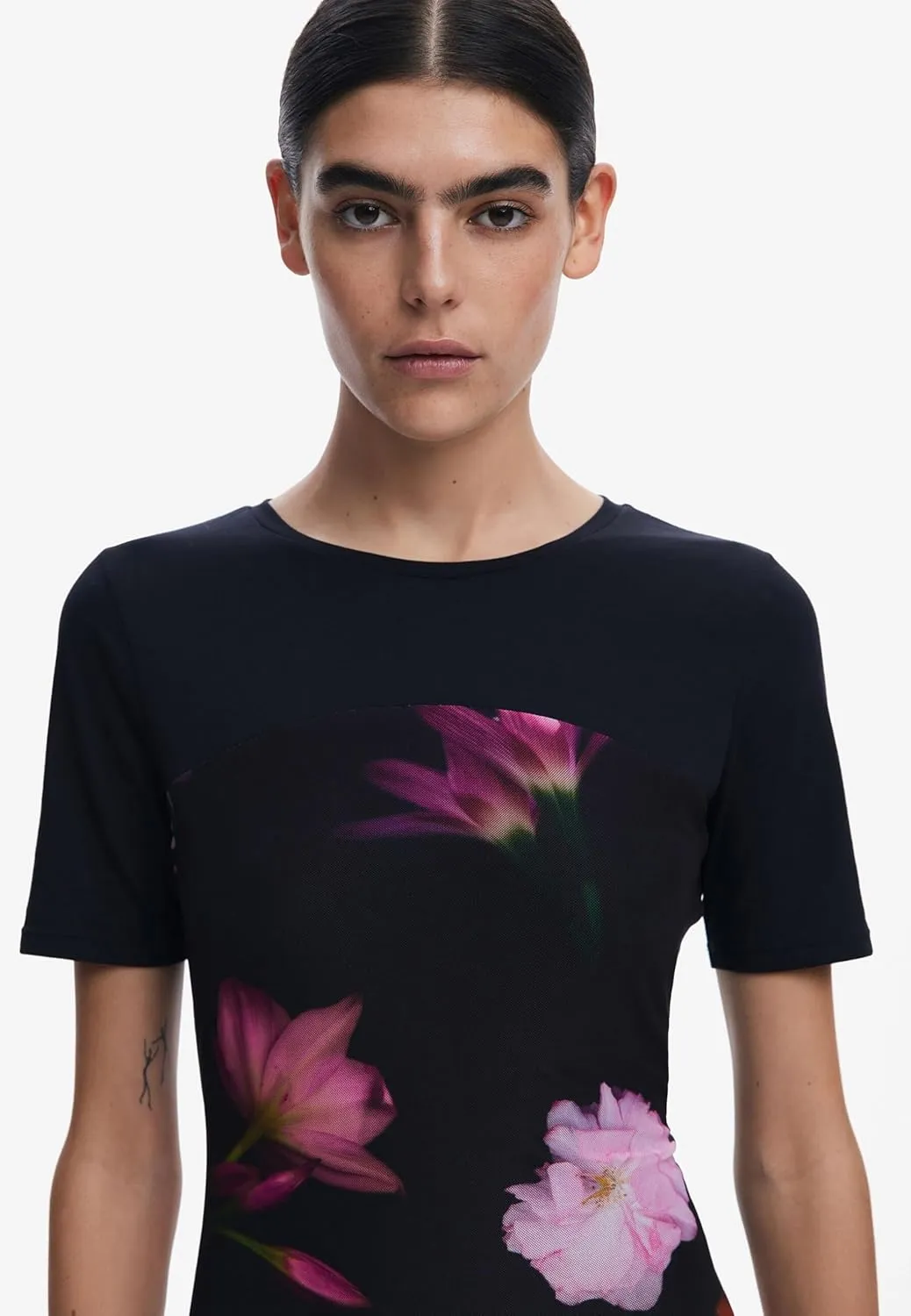 Desigual Women's Short Dress with Combined Flowers