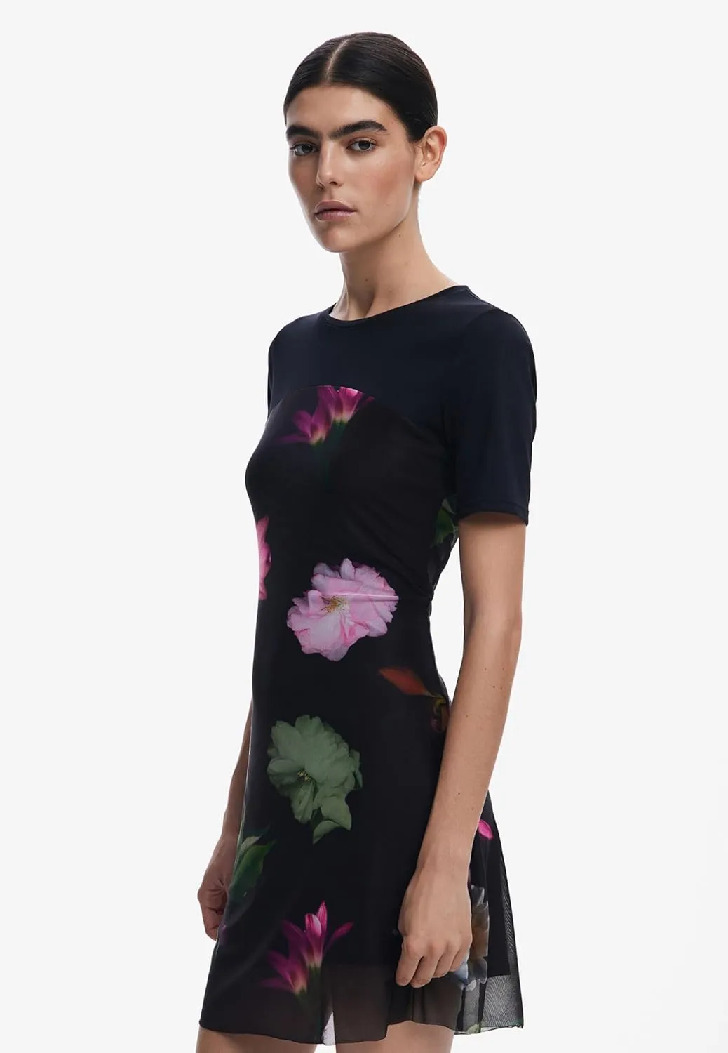 Desigual Women's Short Dress with Combined Flowers