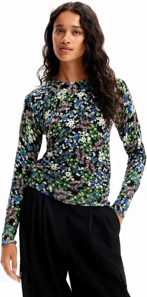 Desigual Women's Slim Floral Fine Pullover