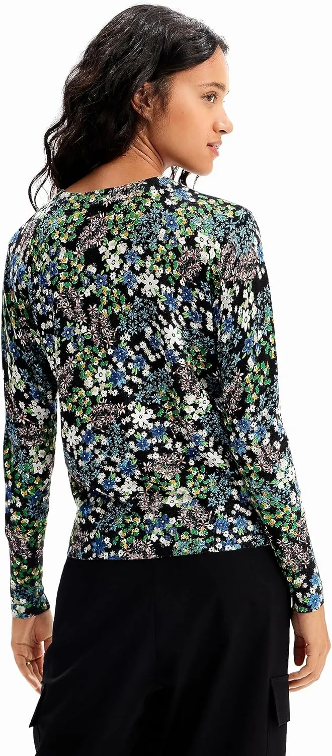 Desigual Women's Slim Floral Fine Pullover