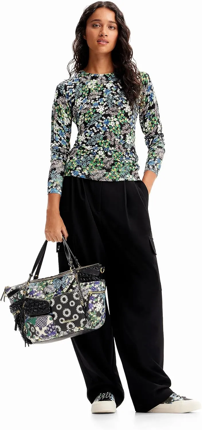 Desigual Women's Slim Floral Fine Pullover