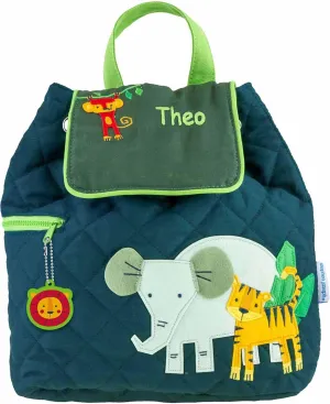 DIBSIES Personalized Quilted Backpack for Kindergarten, Pre-School, and Daycare (Zoo Animals)