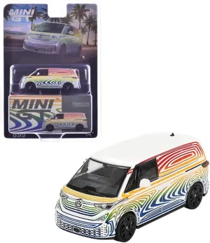 Diecast Model Car Compatible with Mini GT 1:64 Volkswagen ID. Buzz Prototype “Rainbow” Limited Edition MGT00899