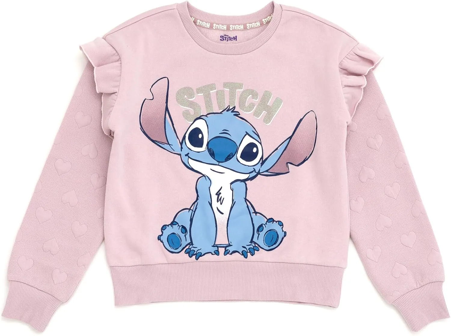 Disney Junior Fleece Sweatshirt and Twill Jogger Pants Outfit Set Toddler to Big Kid Sizes (2T - 14-16)