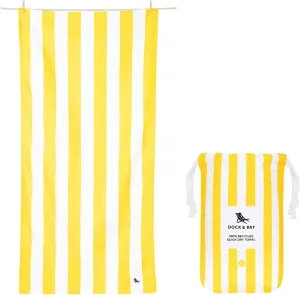 Dock & Bay Customized Beach Towel - Quick Dry, Sand Free - Compact, Lightweight - 100% Recycled - Includes Bag - Cabana - Boracay Yellow - Large