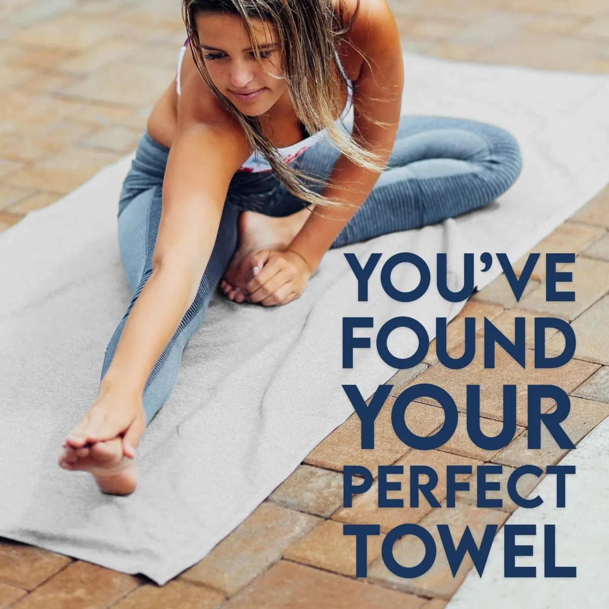 Dock & Bay Customized Beach Towel - Quick Dry, Sand Free - Compact, Lightweight - 100% Recycled - Includes Bag - Essential - Mountain Grey - Large