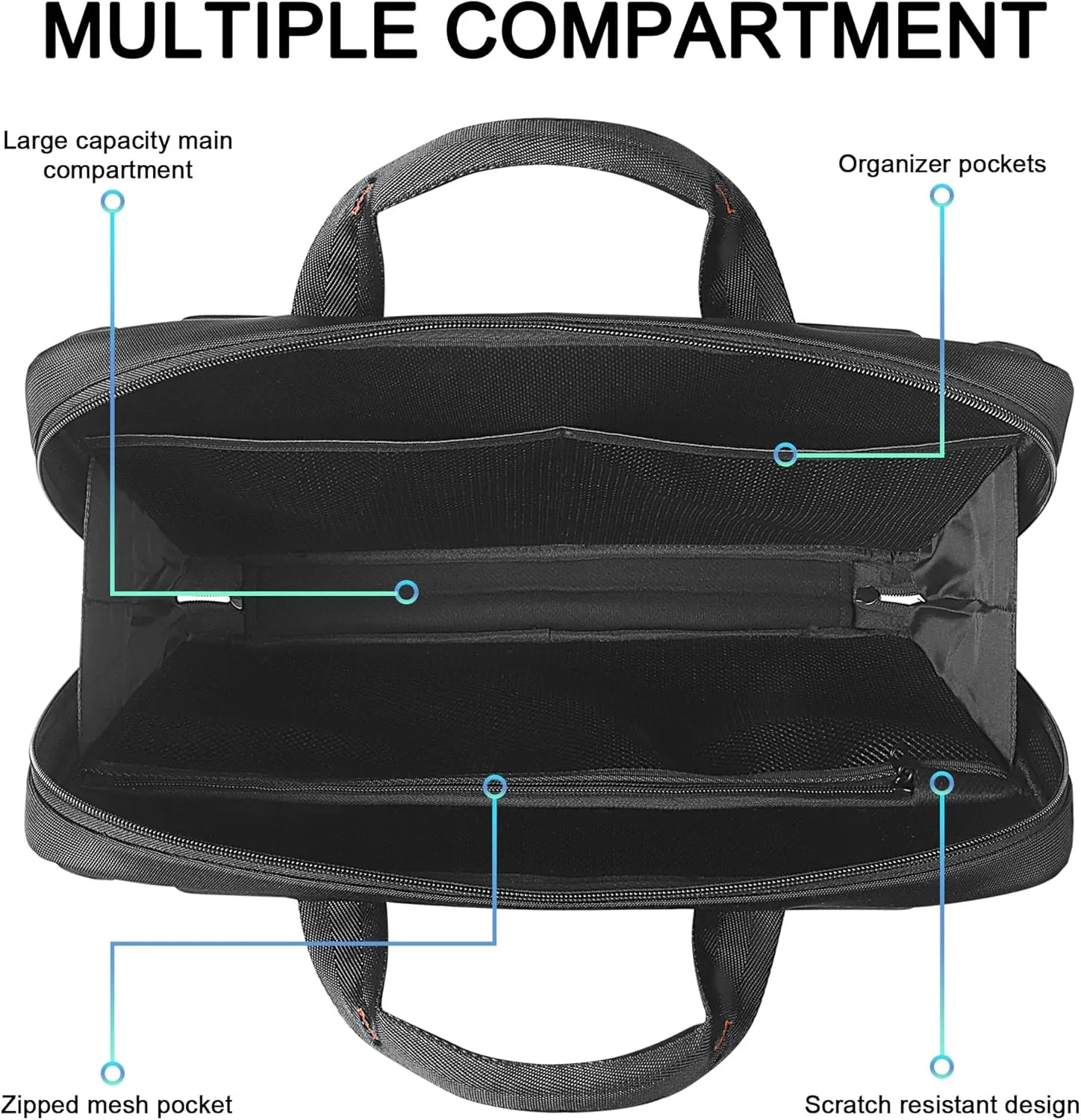 DOMISO 14 Inch Laptop Sleeve with Handle Waterproof Shockproof Protective Tablet Case Handbag for 14" Laptops/Chromebook 14 / Lenovo IdeaPad ThinkPad/HP Pavilion 14 Stream 14 / Dell/MSI, Black