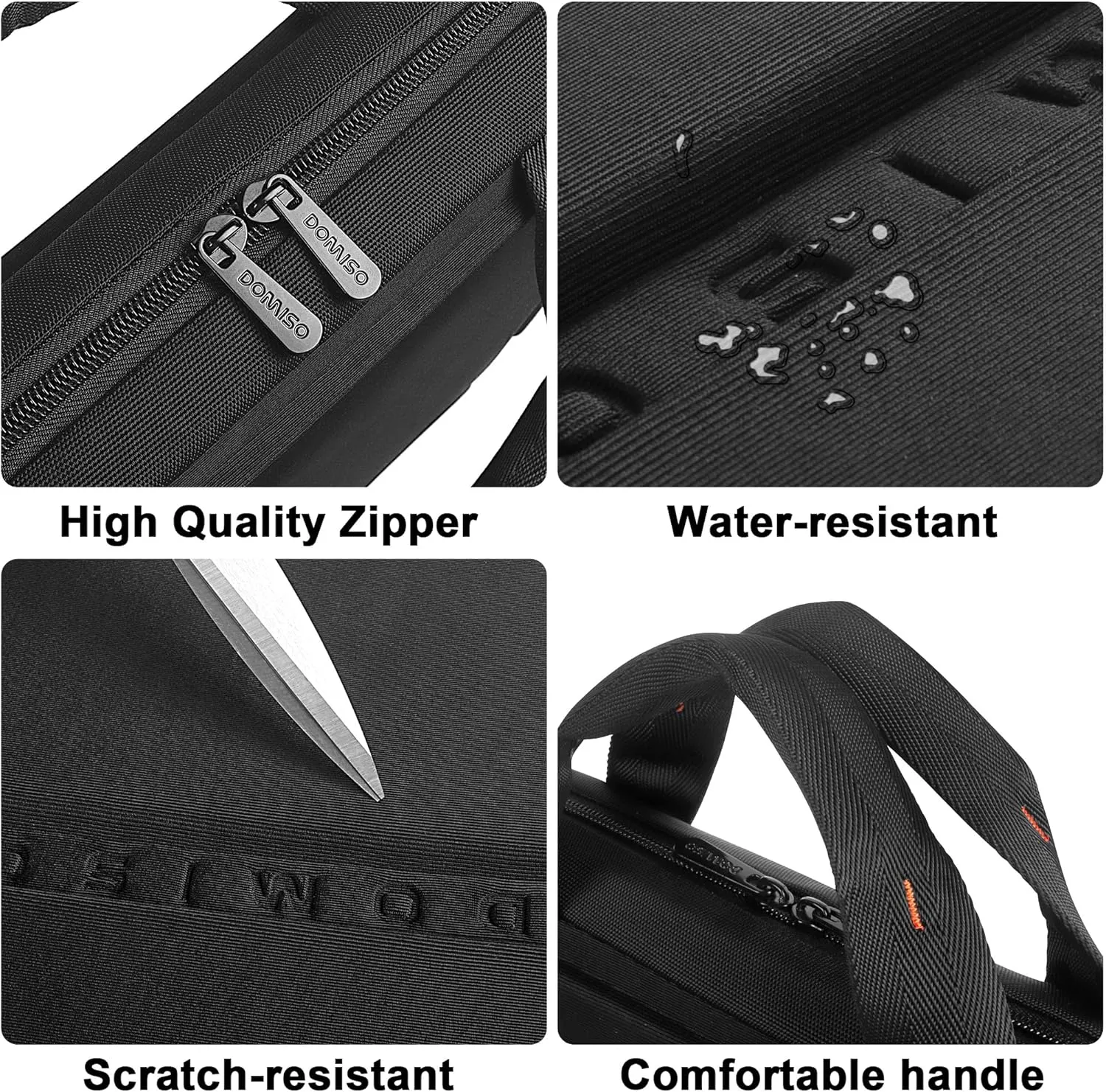 DOMISO 14 Inch Laptop Sleeve with Handle Waterproof Shockproof Protective Tablet Case Handbag for 14" Laptops/Chromebook 14 / Lenovo IdeaPad ThinkPad/HP Pavilion 14 Stream 14 / Dell/MSI, Black