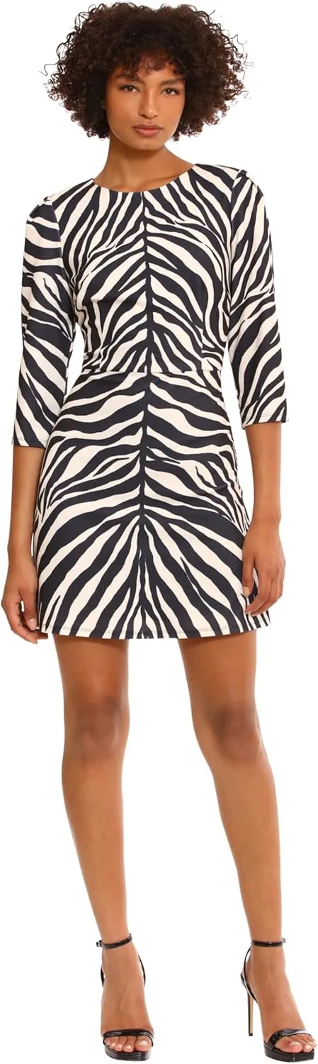 Donna Morgan Women's Sleek Extended Shoulder Crepe Sheath Dress Event Occasion Guest of