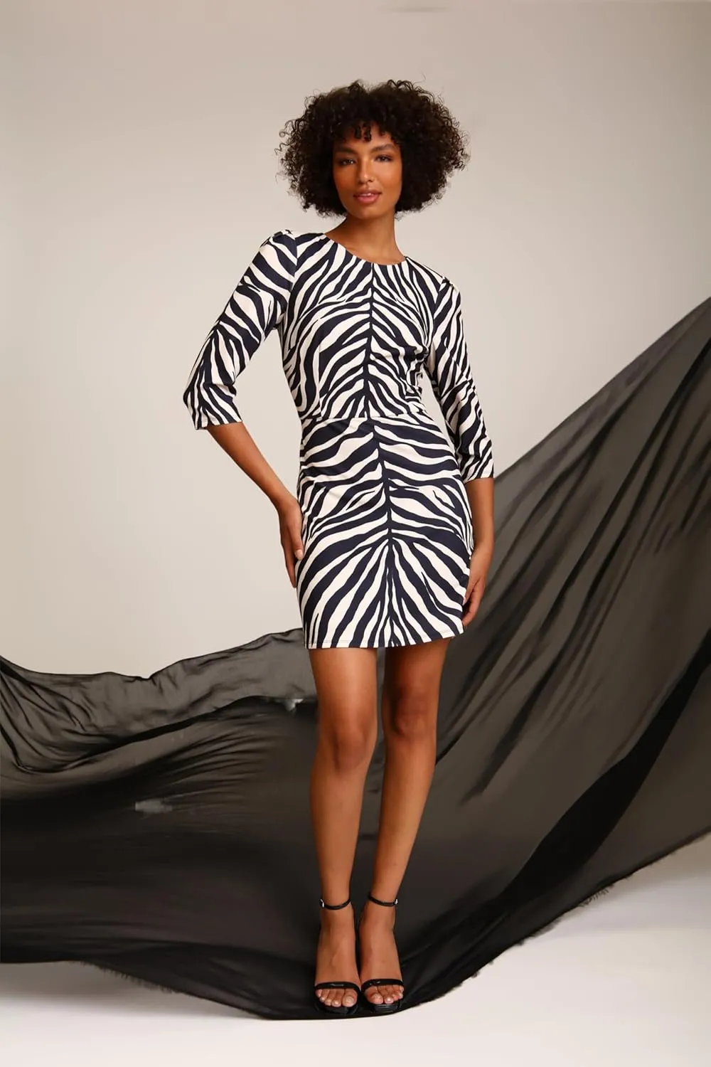 Donna Morgan Women's Sleek Extended Shoulder Crepe Sheath Dress Event Occasion Guest of