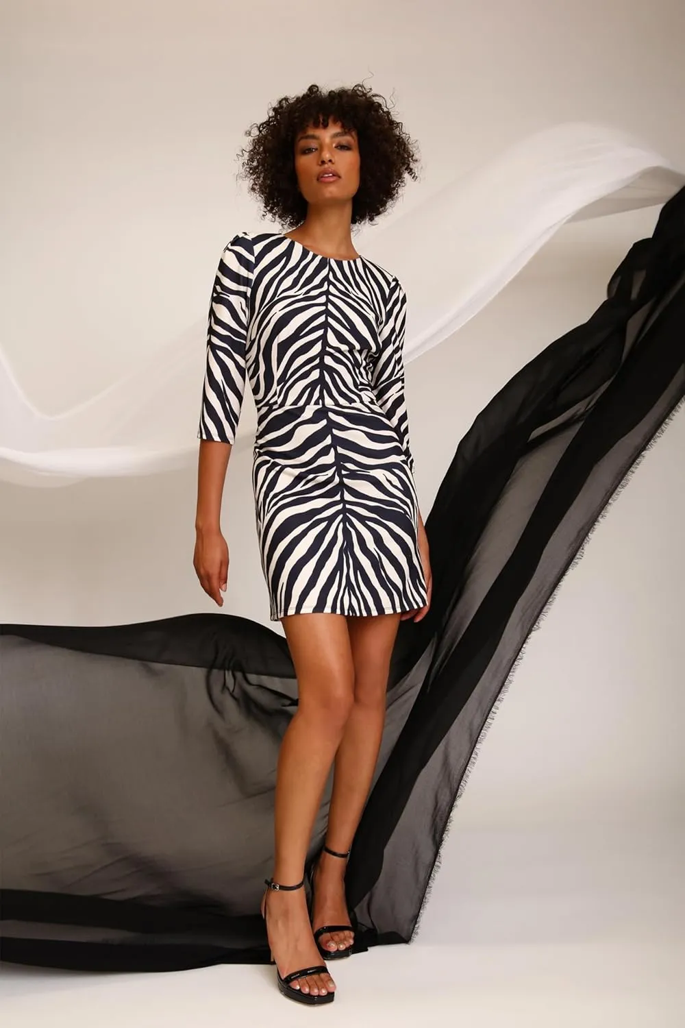 Donna Morgan Women's Sleek Extended Shoulder Crepe Sheath Dress Event Occasion Guest of