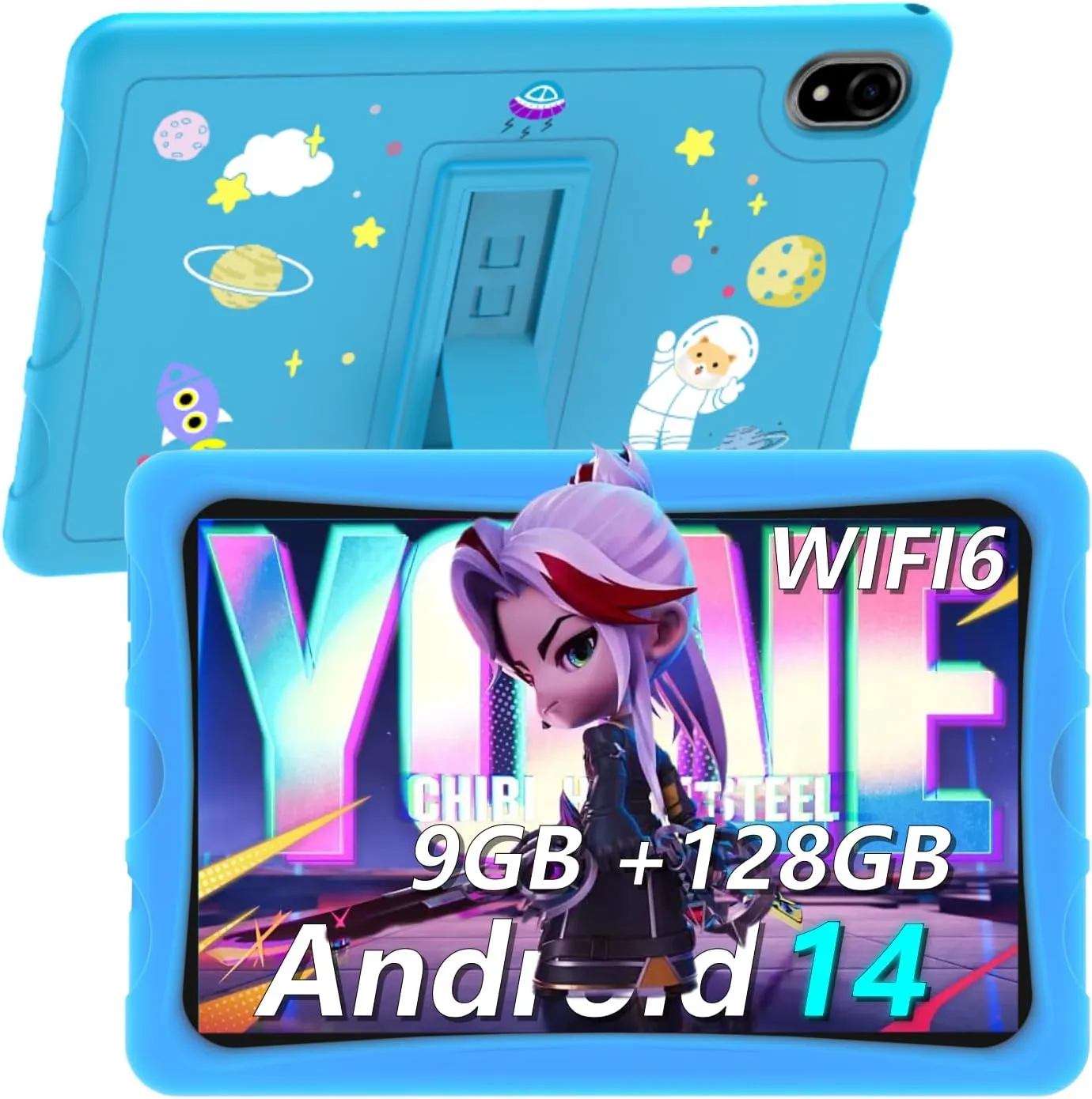 DOOGEE U10 Kid Tablet, Android 14, 9GB   128GB/1TB, 10.1 Inch With 5060mAh, APPs for Kids, Widevine L1, TUV Low Blue Certification, Parental Control, Blue