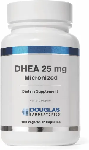 Douglas Laboratories DHEA 25 mg Capsules - Micronized - Supports Hormone Balance, Immunity, Brain, Bone Health & Metabolism* - Non-GMO - 100 Vegetarian Capsules